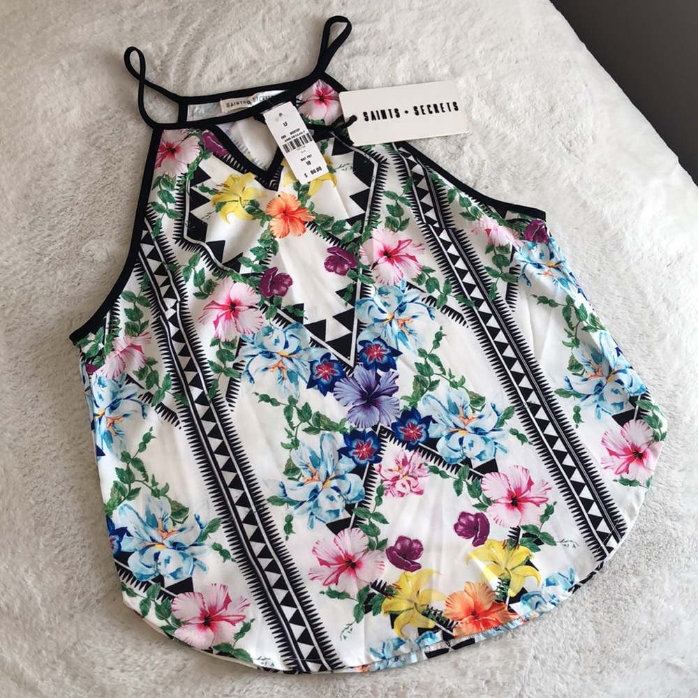 Brand new! LF Saints Secrets flowy tank, multi colored, size 10